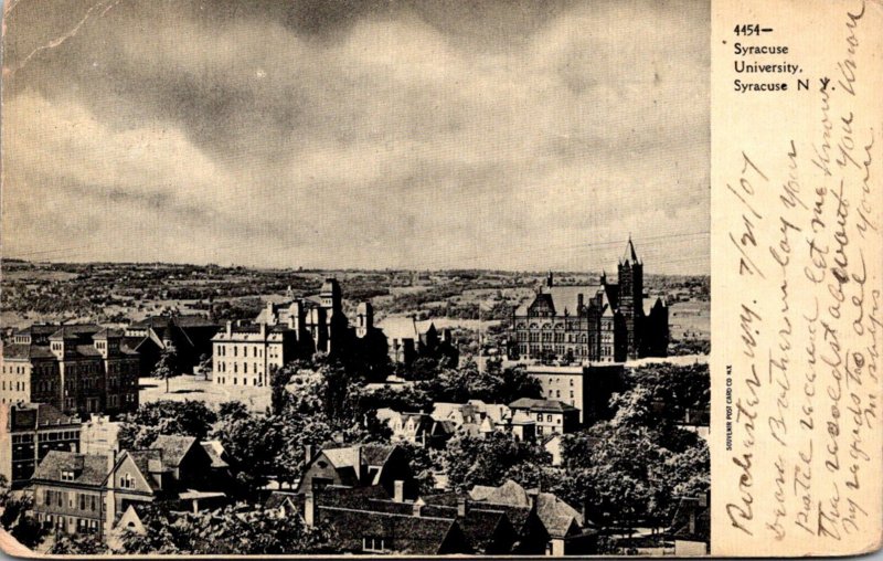 New York Syracuse Panoramic View Of Syracuse University 1907