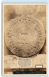 *Calendario Azteca O Piedra Del Sol Mexico Vintage Aztec Calendar Postcard C81