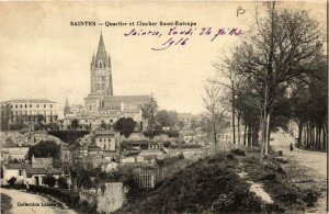 CPA SAINTES Quartier et Clocher St-Eutrope (667123)