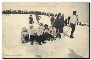 Old Postcard of Sports & # 39hiver Ski Luchon Superbagneres luge athletes Pla...