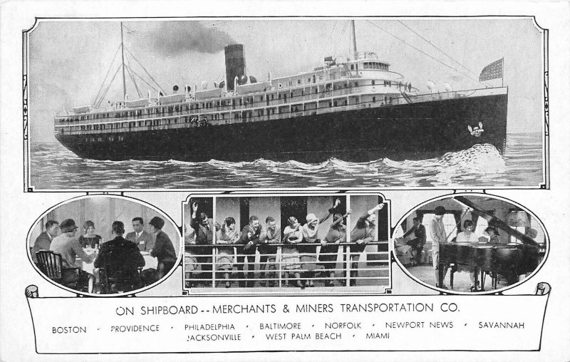 Postcard C-1910 Steamship Merchants Miners Transportation on Shipboard TR24-1804