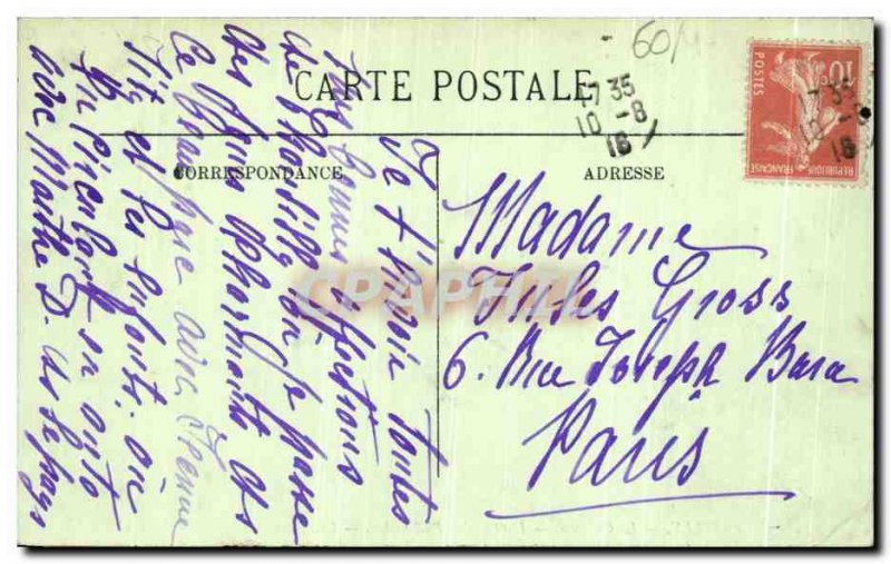 Old Postcard Chateau Chantilly Allee plane trees