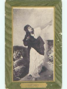 Unused Pre-1907 POSTCARD OF PAINTING - LAST TOKEN - BY GABRIEL MAX o3103