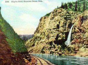 Circa 1910 Chipeta Falls, Gunnison Canon, CO, Midland RY Vintage Postcard P39