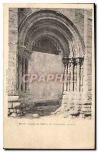 Postcard Old Church Interal Portal Vernouillet S and O