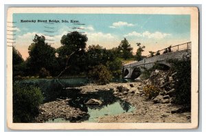 1917 Kentucky Street Bridge Iola Kansas Vintage Standard View Postcard 