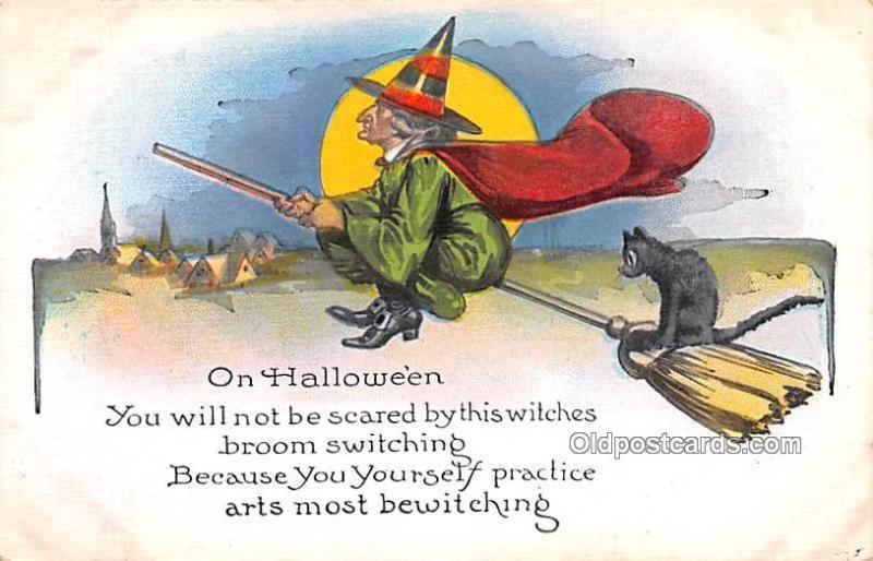 Halloween Unused slight indentation top edge, tab marks from being in album