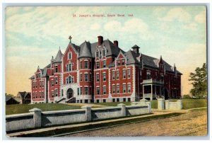 1912 St. Joseph's Hospital Building South Bend Indiana IN Antique Postcard