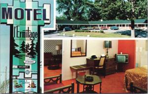 Motel L'Ermitage Sherbrooke Quebec QC Multiview Unused Vintage Postcard E21