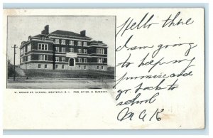 1901 W Broad Street School, Westerly, Rhode Island RI Antique Posted Postcard