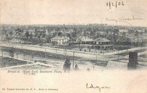 BROAD STREET WEST END SOUTHERN PINES NORTH CAROLINA POSTCARD 1906