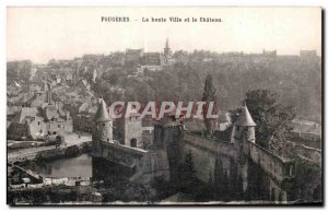 Old Postcard Fougeres The Upper Town and the Castle