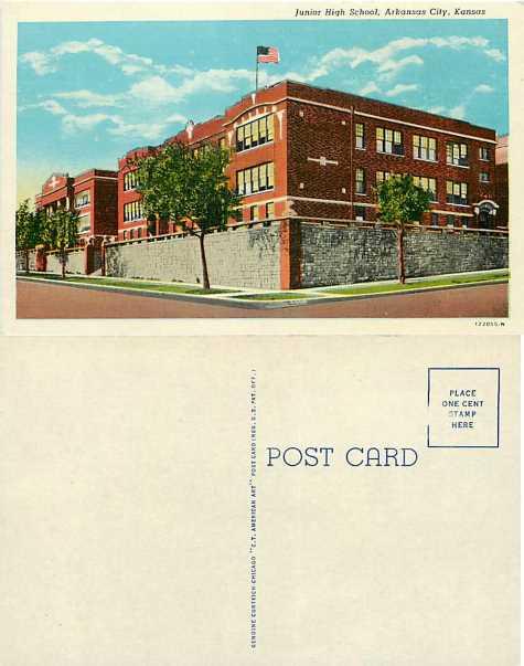 Junior High School, Arkansas City, Kansas, KS, Linen