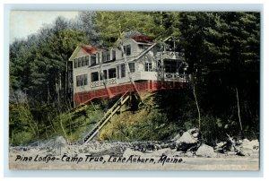 c1910 Pine Lodge Camp True, Lake Auburn, Maine ME Unposted Postcard