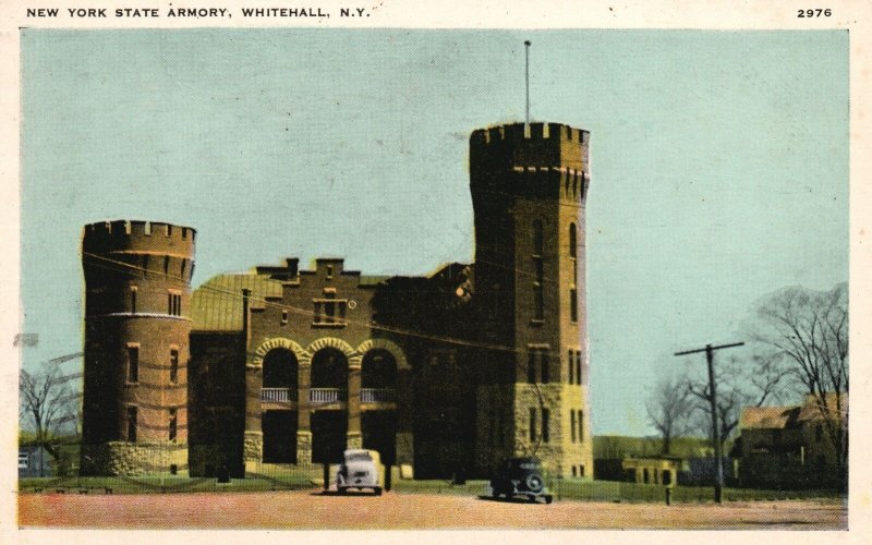 Vintage Postcard 1942 New York Grand State Armory Building Whitehall N