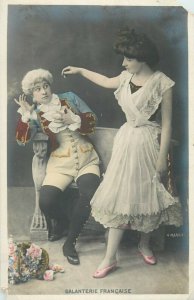 French galantry H. Manuel photo postcard glamour women costumes