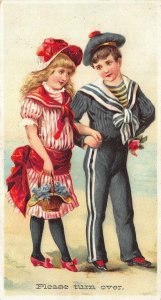 Burlington VT Wells Richardson & Co.Diamond Dyes Boy & Girl Trade Card