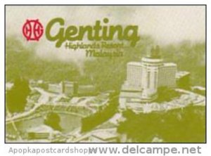 MALAYSIA GENTING HIGHLANDS RESORT HOTEL VINTAGE LUGGAGE LABEL