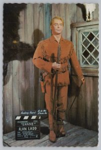 Entertainment~Alan Ladd In Shane In Movieland~Continental Postcard 