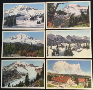 Postcard (6) Unused Rainier National Park LB