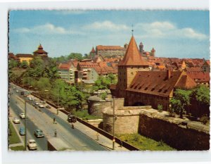 Postcard Westtorgraben mit Blick zur Burg, Nürnberg, Germany