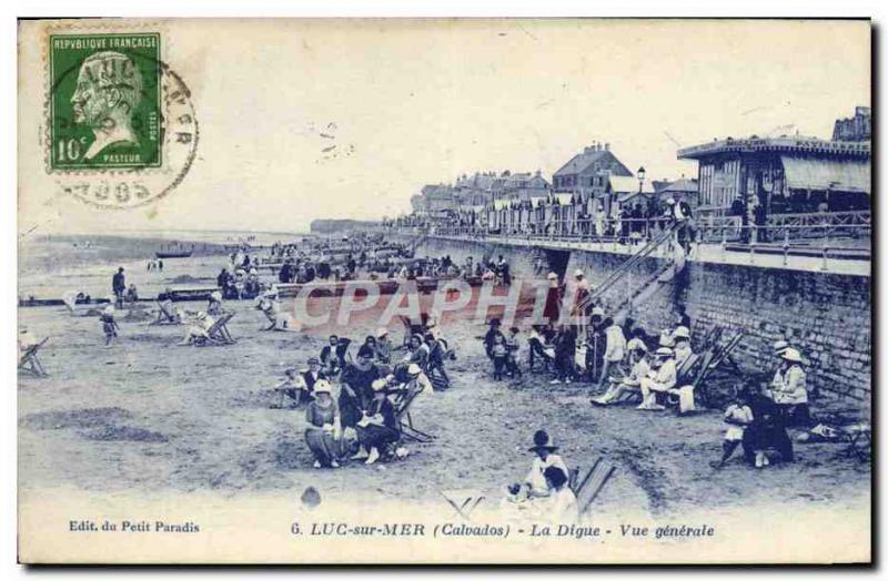 Old Postcard Luke on the sea dyke general view