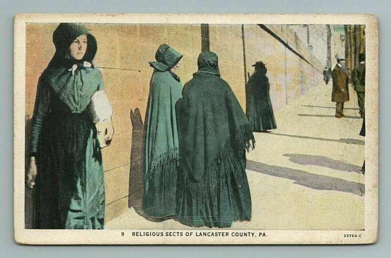 Religious Sects of Lancaster County Pennsylvania PA Postcard