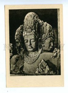 179839 INDIA Three-Faced Shiva Bust old postcard