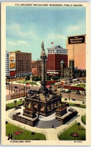 Postcard - Soldiers' and Sailors' Monument, Public Square - Cleveland, Ohio