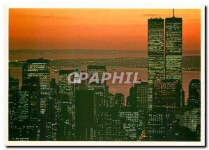 Postcard Modern Spectacular sunset over New York City