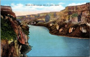 Snake River Canyon near Twin Falls Idaho Postcard Moore News Co Pocatello UNP