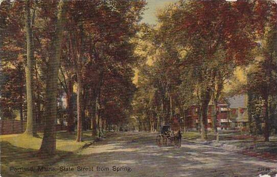 Maine Portland State Street From Spring 1913