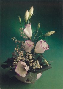 flower bouquet  lily of the valley vase floral arrangement Postcard