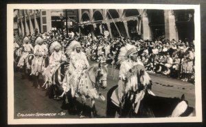 Mint Canada RPPC Postcard Native American Indian Calgary Stampede Parade B