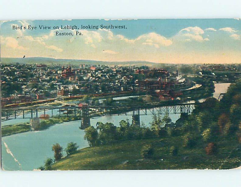 Divided-Back PANORAMIC VIEW Easton Pennsylvania PA hp4779