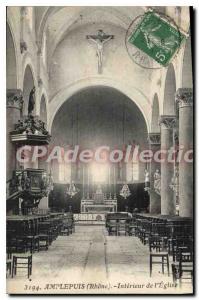 Postcard From Old Amplepuis Interior I'Eglise