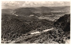 Postcard Real Photo 1947 Arial The Pinnacle Cumberland Gap Middlesboro KY RPPC 