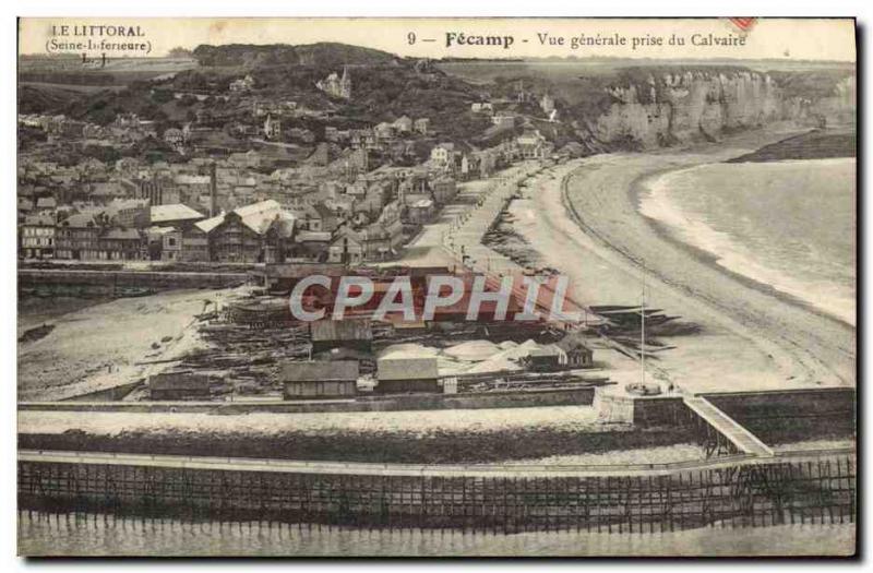 Old Postcard Fecamp Vue Generale Calvary Jack