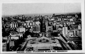 Vintage Buenos Aires Panorama Plaza Del Congreso Argentina RPPC Postcard