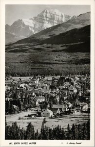 Jasper Alberta AB Mt. Edith Cavell Unused Harry Rowed RPPC Postcard G5