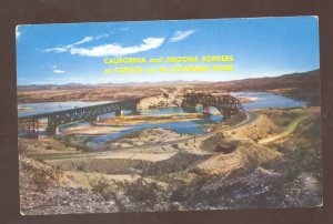 TOPOCK CALIFORNIA ARIZONA BORDER ROUTE 66 COLORADO RIVER VINTAGE POSTCARD