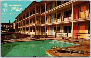 Monterey Travel Lodge California Heated Swimming Pool Rooms Restaurant Postcard