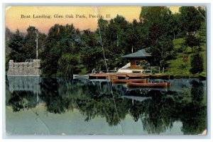 1908 Boat Landing Glen Oak Park Trees Peoria Illinois IL Posted Vintage Postcard 