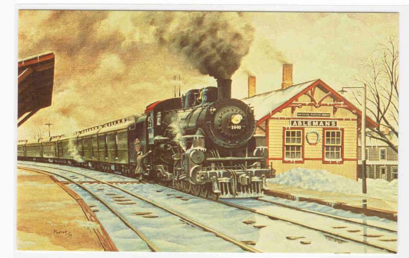 Chicago Northwestern Railroad Train Rock Springs Wisconsin Russ Porter postcard