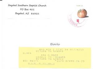 US #4727  Northern Spy Apple.  Invitation to attend Church - Bagdad