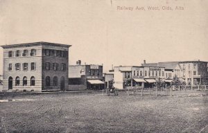 RPPC: 1913, Railway Ave. West, Olds, Alberta, Canada, Used (22002)