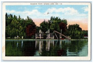 1954 Rainbow Point Exterior Trees Winona Lake Indiana Vintage Antique Postcard