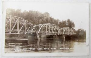 BRIDGE PETEN WELL ROCK NEAR NECEDAH WIS. 1929 VINTAGE REAL PHOTO POSTCARD RPPC