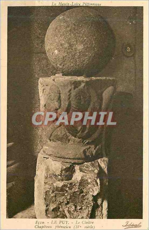 Old Postcard Puy the Cloister Capital Phenicien (fourth century) Upper Loire ...