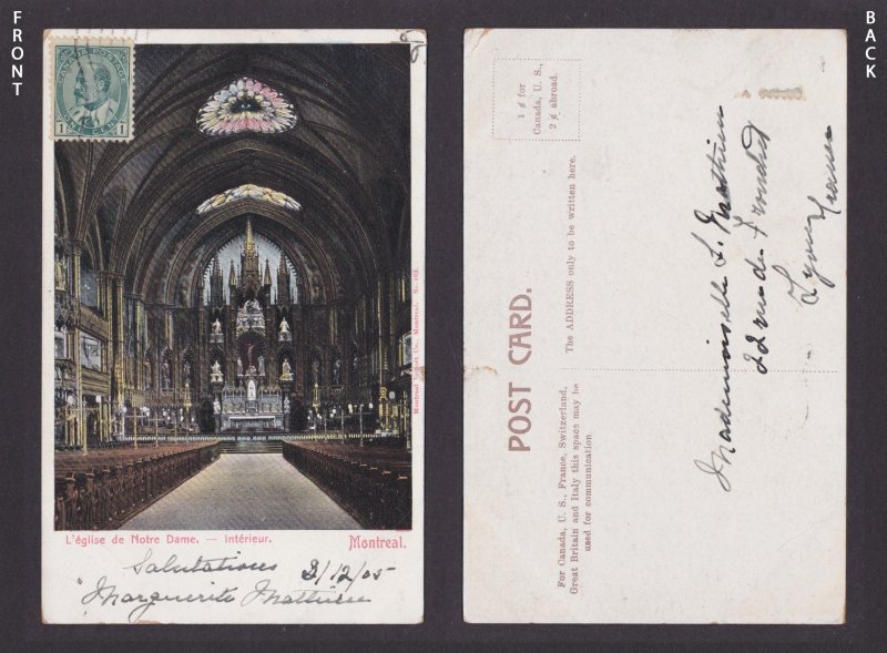 Postcard, CANADA, Montreal, Notre-Dame Basilica, Interior